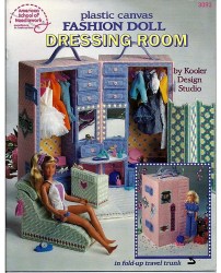 3093 BARBIE DOLL DRESSING ROOM, TRUNK  PLASTIC CANVAS BKLT